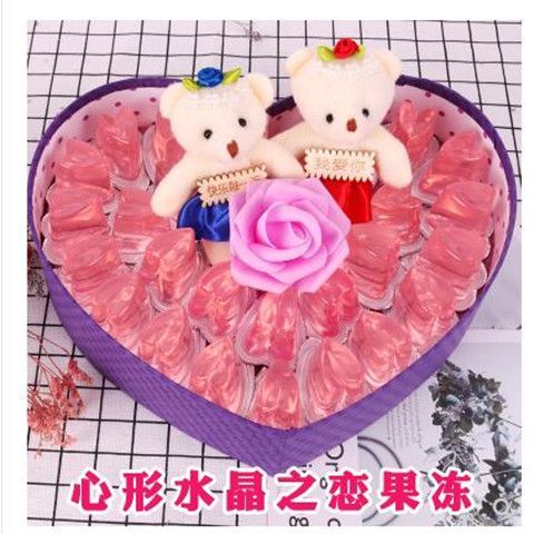 喜之郎果冻布丁水晶之恋心型创意送女友生日圣诞情人节新年礼物