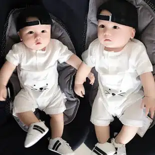 女婴儿连体衣服夏季宝宝夏装男12新生儿0外套装3春装6个月1岁春秋
