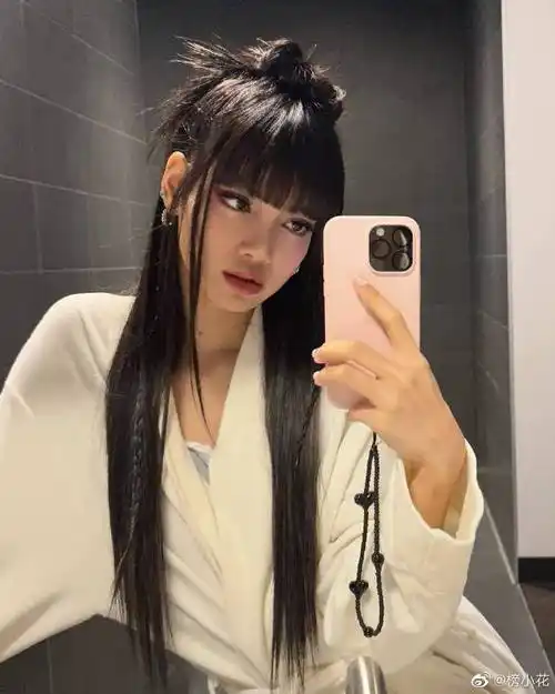 lisa对镜自拍两宫格