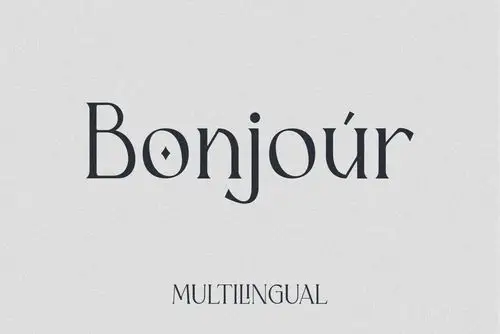 优雅轻奢现代时尚logo杂志海报标题衬线英文字体素材focgerfont