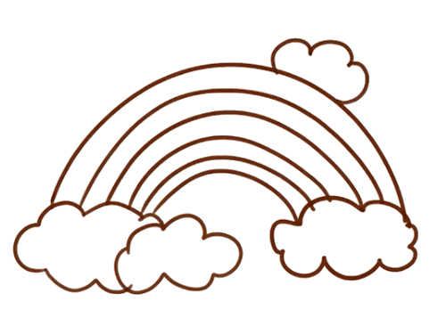 可爱的彩虹简笔画