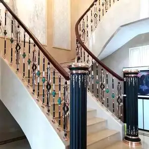 铝合金楼梯扶手轻奢新中式阳台别墅楼梯扶手自装室内家用栏杆护栏