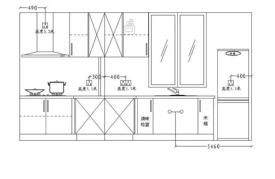 最新橱柜立面图设计图纸