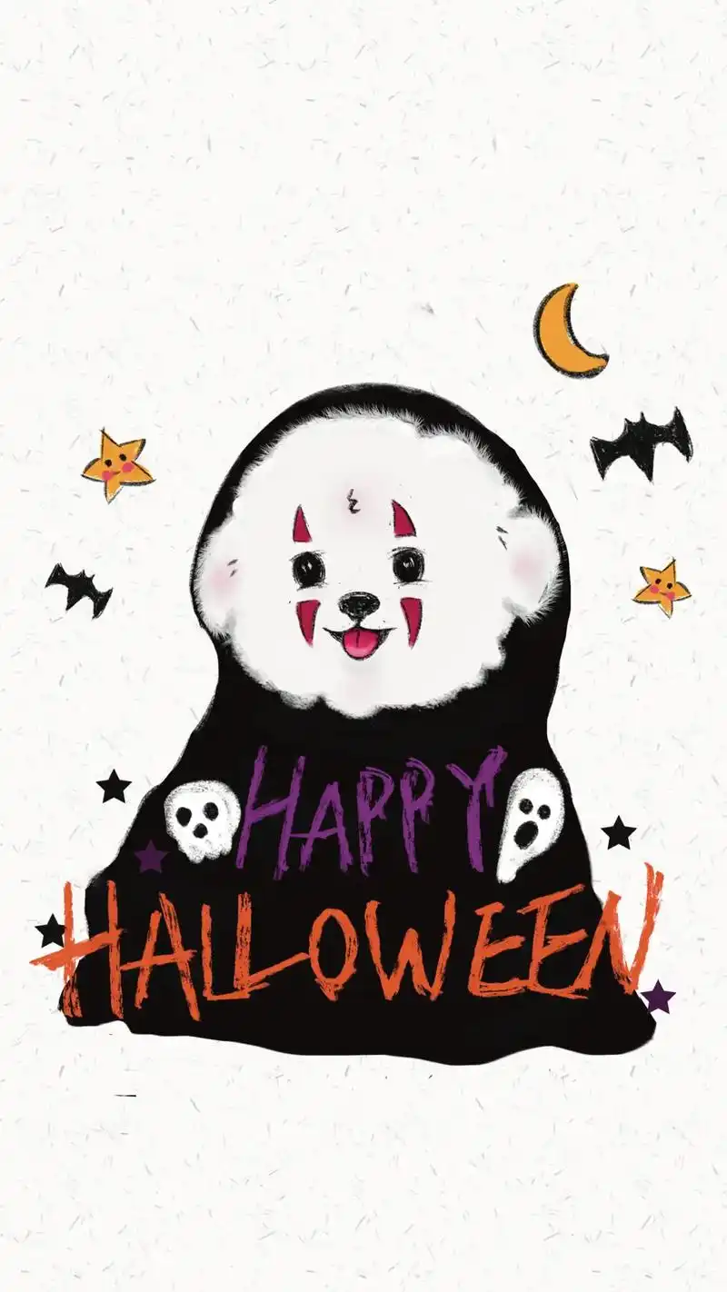 万圣节画个无脸男比熊宝宝吧～#欢迎取图 #万圣节 #可爱卡通 - 抖音