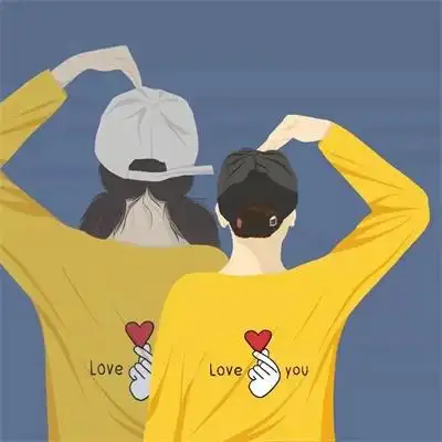 可爱情侣头像一左一右卡通配对呆萌唯美情头图片