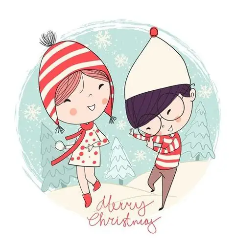 181卡通可爱日韩系女孩闺蜜情侣出游购物手绘矢量插画eps设计素材