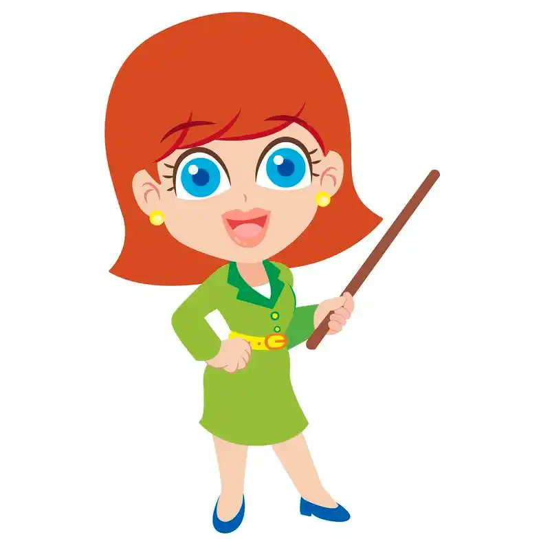 可爱的卡通老师,一卡通的老师,插图矢量