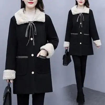 胖妹妹2020冬装新款大码女装时髦中长款洋气韩版外套加绒加厚冬衣