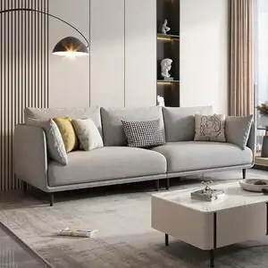 棉麻布艺沙发组合现代简约图片