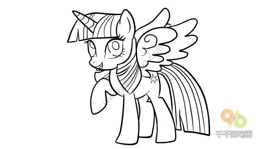 紫悦公主怎么画小马宝莉简笔画简笔画怎样画小马宝莉简笔画紫悦绘画