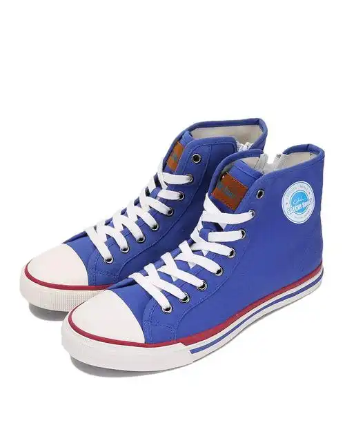 舒适透气 蓝色帆布鞋