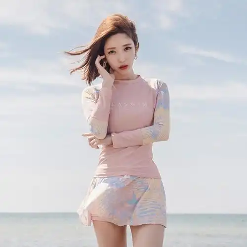 泳衣美女保守性感套装女装上下学生甜美分体式分体泳衣