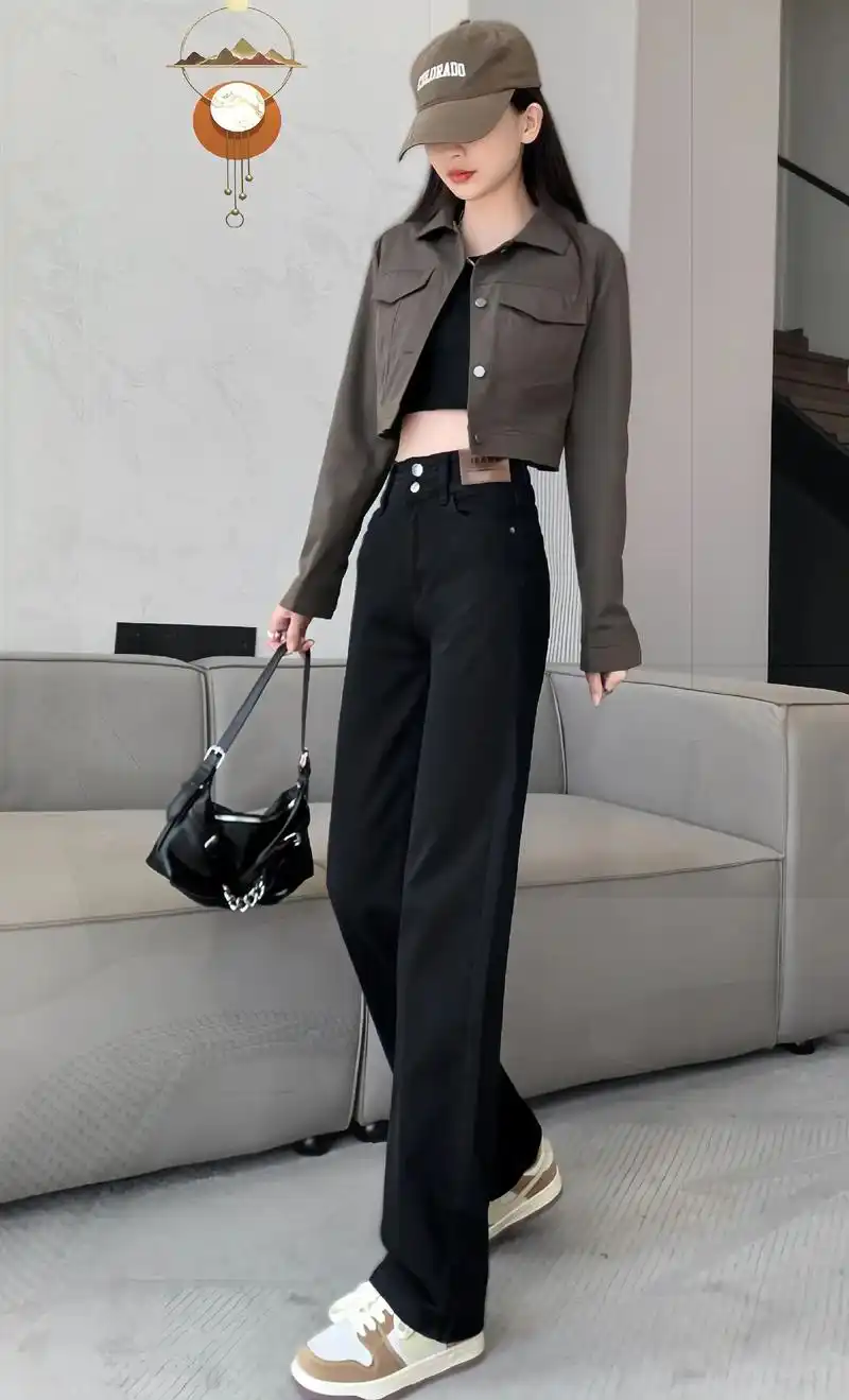 拉夏贝尔夏季新款直筒牛仔裤