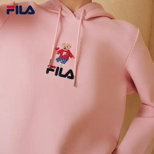 fila斐乐官方连帽卫衣女秋季新款时尚抗菌小熊运动卫衣