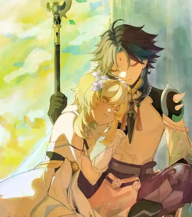 原神魈荧cp二次元美图推荐.分享一组10张关于二次元原神魈荧 - 抖音