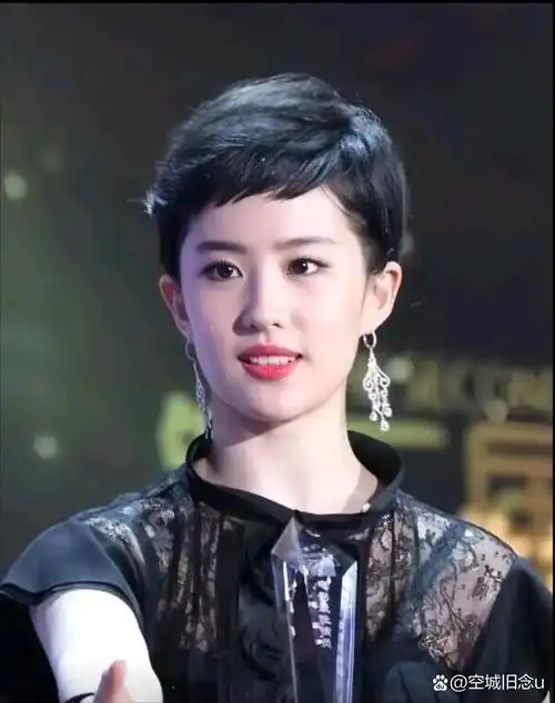 刘亦菲的短发造型独树一帜,确实难得一见.