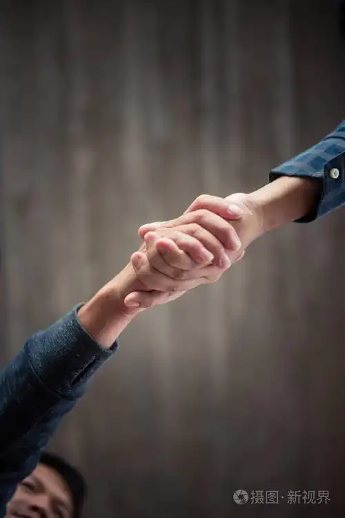 两个人在见面和交换想法并找到相互协议后握手.