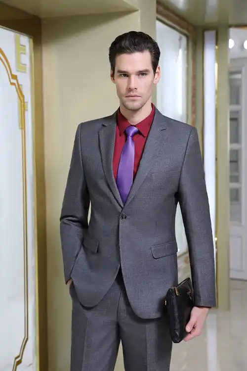 西装 裤,男装灰色马甲,女装灰色马甲,黑色女装衬衫,黑色男装衬衫款式