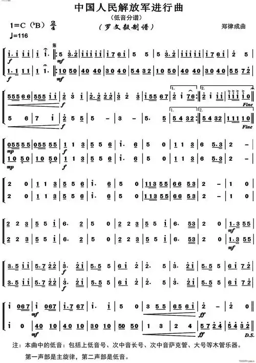 中国人民解放军进行曲低音