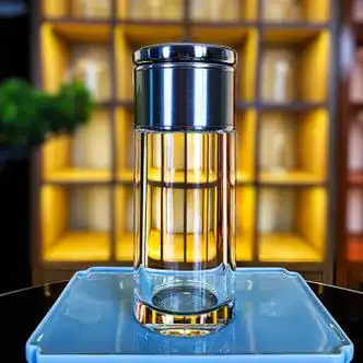 帝达芙原矿水晶杯轻奢男士茶杯养生水杯子耐热办公车载礼茶水分离杯