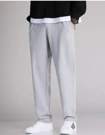 冬季新款运动裤休闲长裤男学生韩版潮流直筒卫裤宽松大码潮流裤子灰色