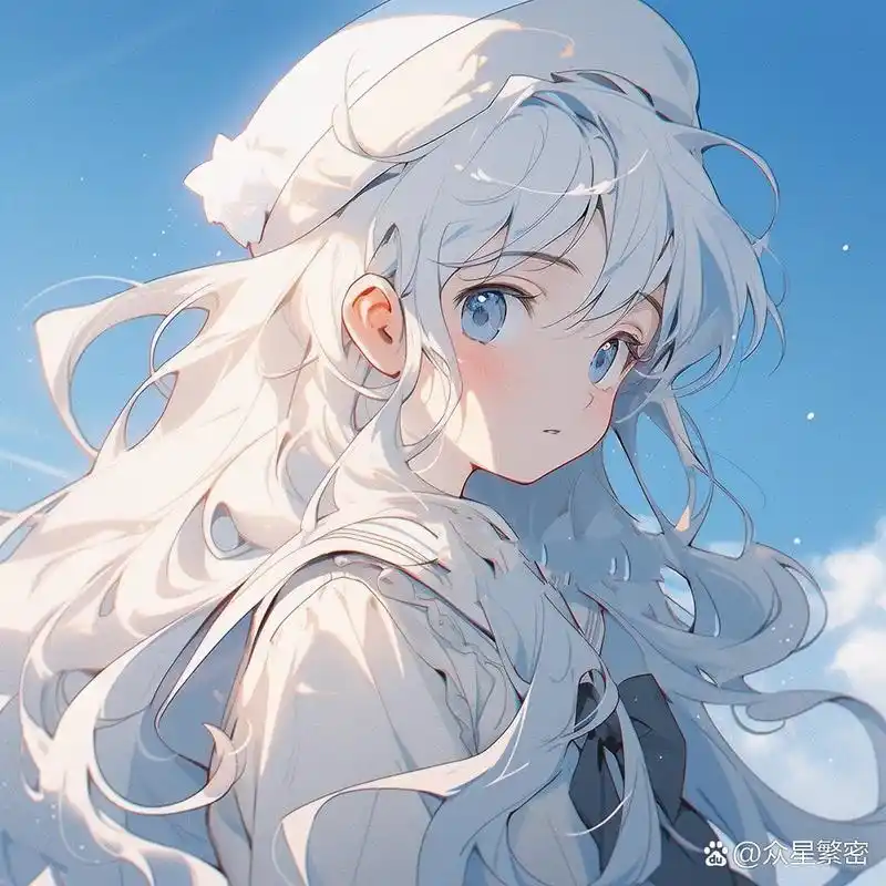 水手服白发少女|女生动漫头像
