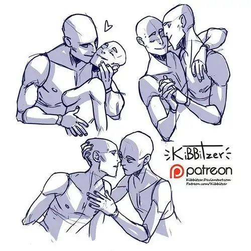 一组高甜又温馨的人物动态素材~转需~ kibbitzer  #绘画参考##人体