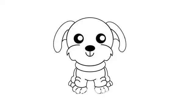 卡通贵宾犬简笔画的画法步骤教程