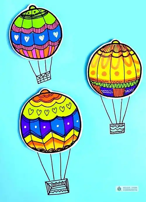 儿童画教程综合创意画一场热气球之旅