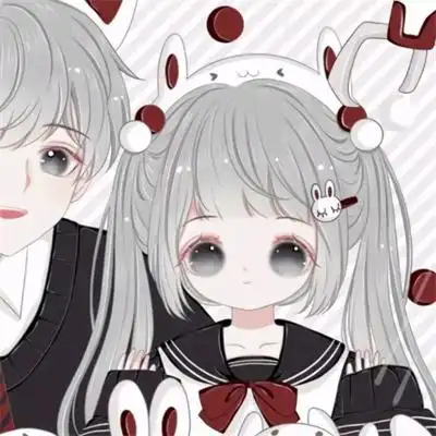 一左一右配对动漫可爱情侣头像动漫超萌版情头图片