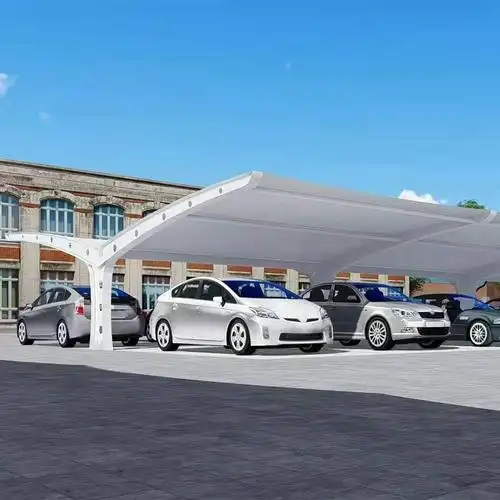 7字型膜结构停车棚景观张拉膜私家车挡雨蓬小区电动自行车停车篷