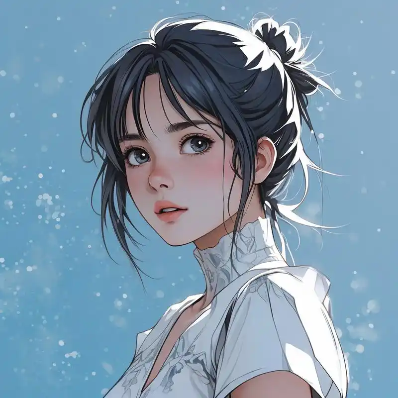 78白发美少女,漫画风头像78