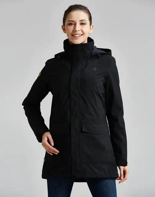 时尚女款中长三合一冲锋衣 防风防雨 轻便舒适