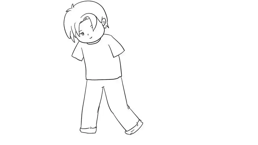 站立的小男生简笔画 站立的小男生的简笔画-养娃家