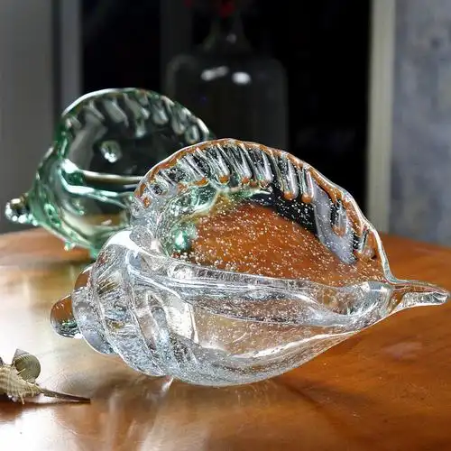软装玻璃海螺摆设礼物家居客厅茶几玄关创意工艺品桌面装饰品摆件