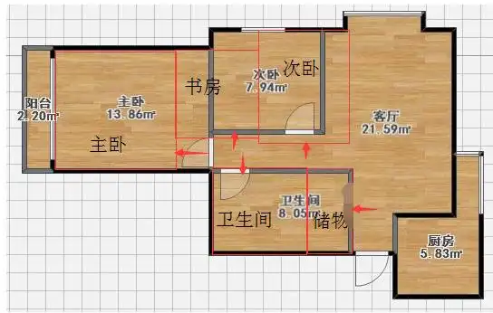 一家三口住,两居改三居,谢谢!