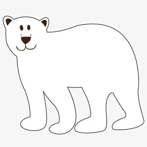 萌萌的北极熊简笔画