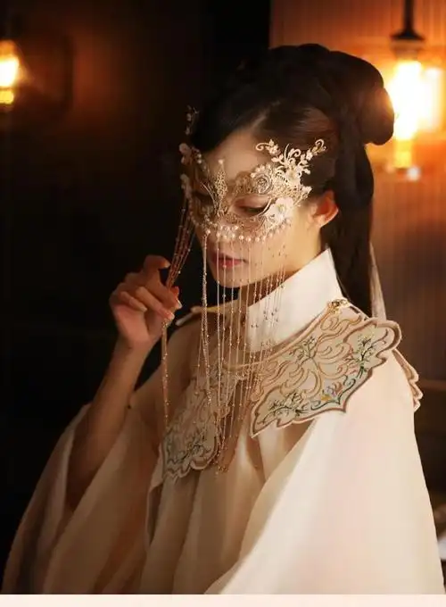 甄萌【八一专享】脸面具古风中国风面具女古风汉服饰品中国风半脸流苏