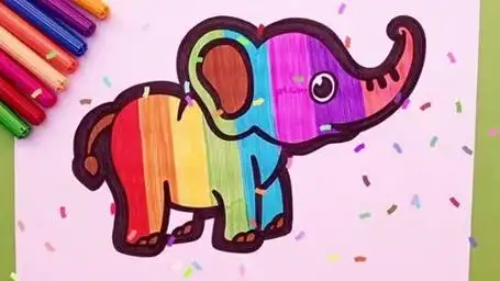 一起学画画 儿童简笔画 简笔画 大象简笔画教程