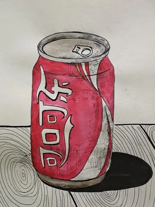 可乐静物写生