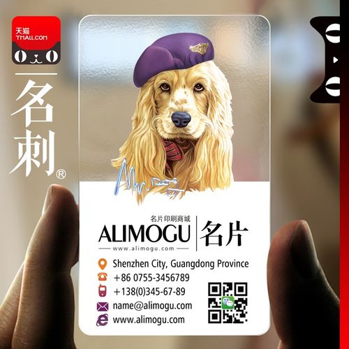 名刺高档pvc透明名片制作订定做微商宠物动物名片设计印刷23002