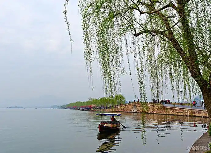 西湖春色_断桥_图片素材