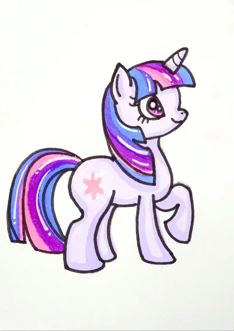 小马宝莉紫悦怎么画?#画画 #简笔画 # - 抖音