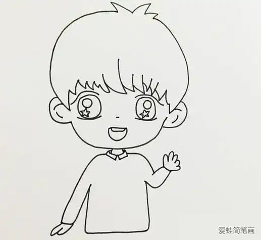 男孩梦书简笔画步骤