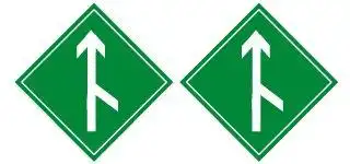 题如图标志表示前方有合流车道注意与驶入主车道的车辆保持安全距离