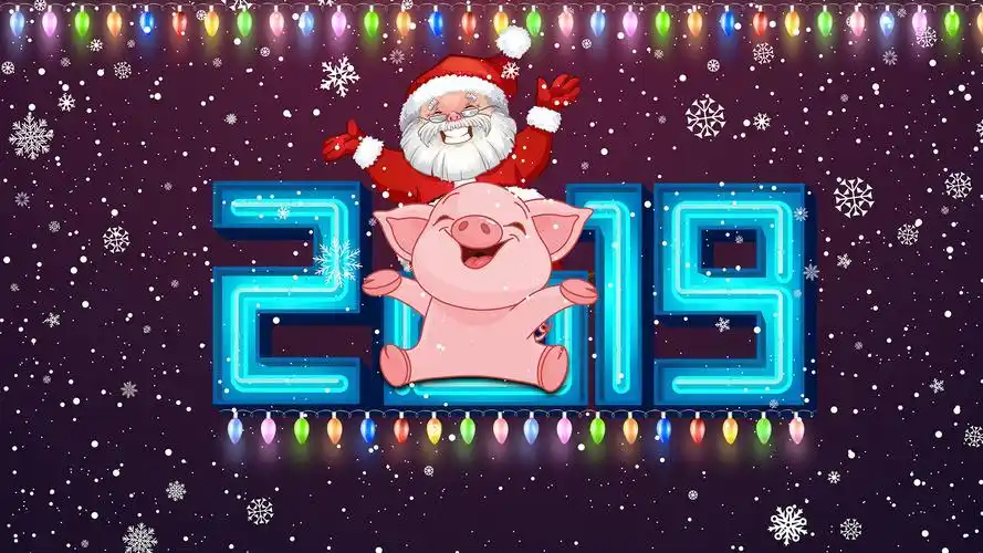 2019年猪年快乐创意桌面壁纸
