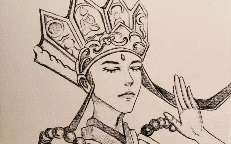 唐僧素描手绘动漫头像