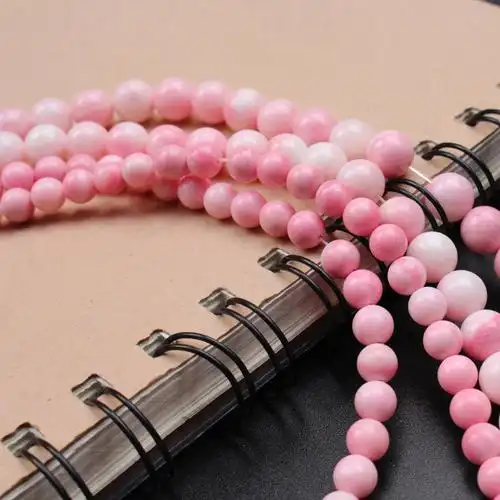 女王粉色桔色圆珠贝壳diy饰品手链项链耳环其他diy饰品配件