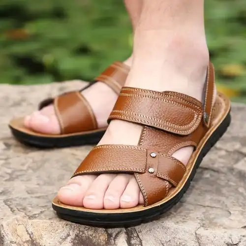 正品牛皮男士凉鞋