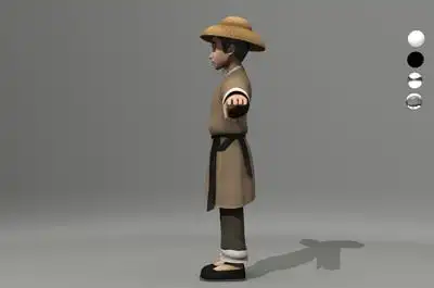 古代男人 卡通农夫 农民 卡通男人 戴草帽的路人